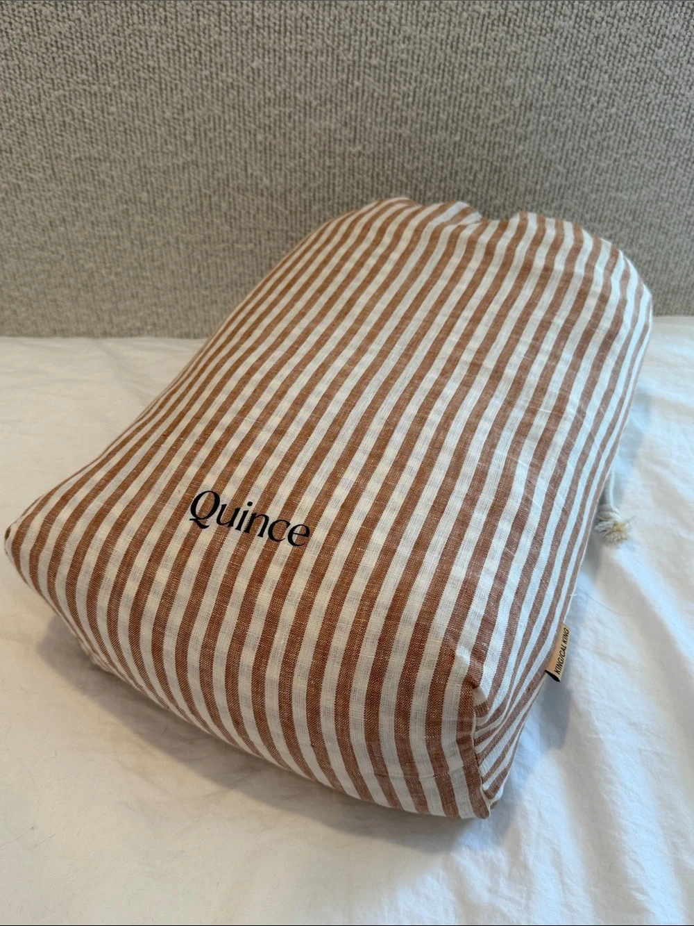 Quince European Linen Stripe Duvet Cover Terracotta white stripe